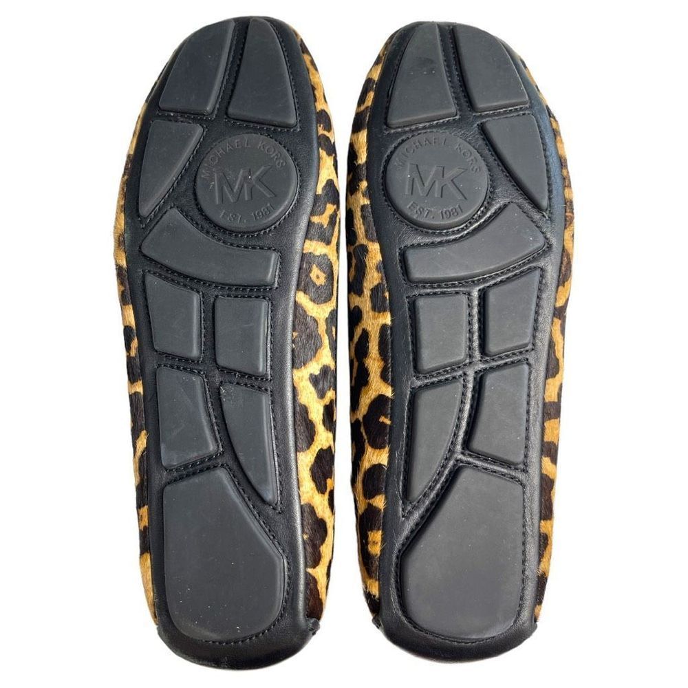 Michael Kors Women's Black Brown Animal Print Cushioned Ballet Flat Shoes 9 - Picture 4 of 7